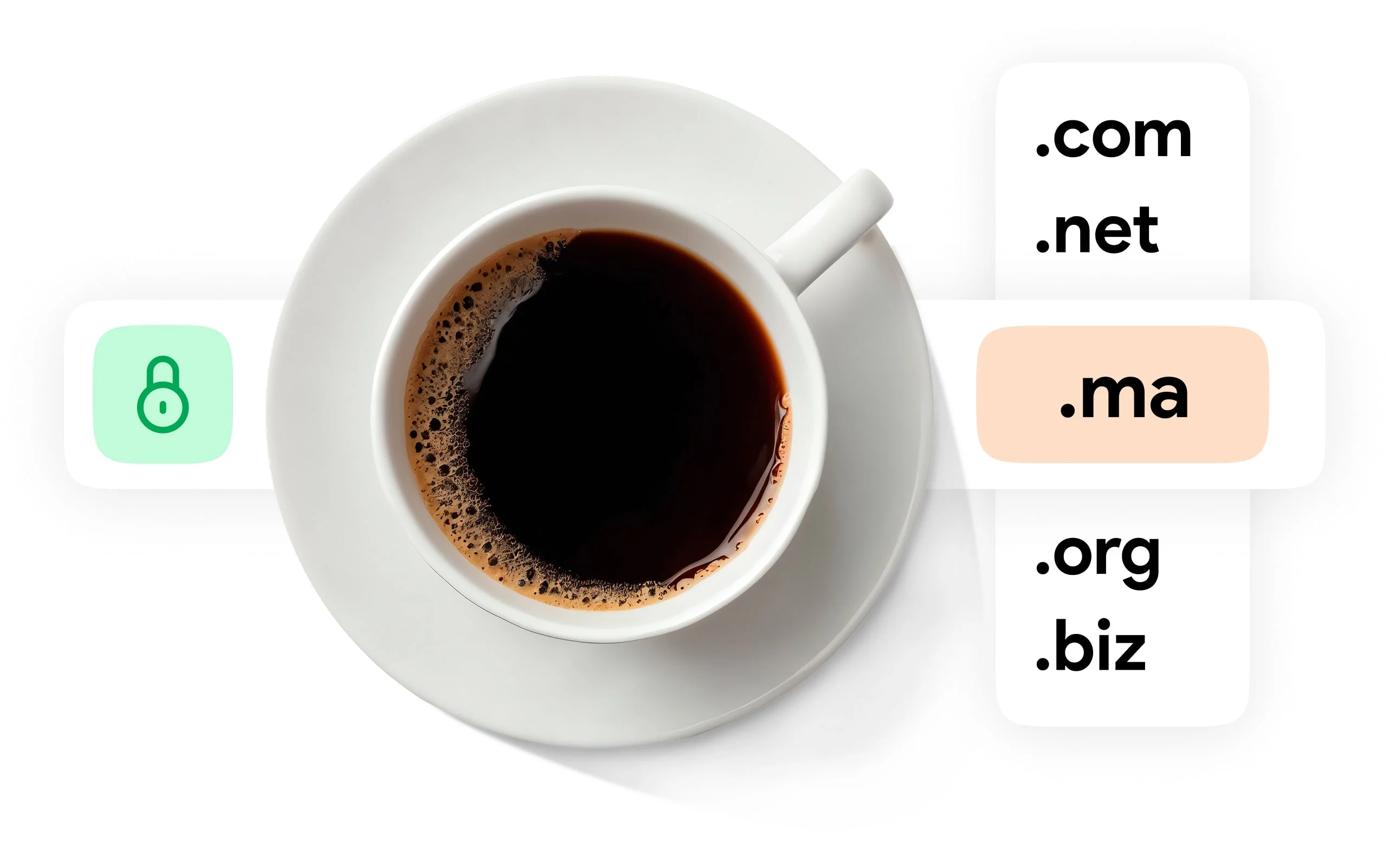 Service d’enregistrement de noms de domaine avec différentes extensions .com .net .ma .org et .biz